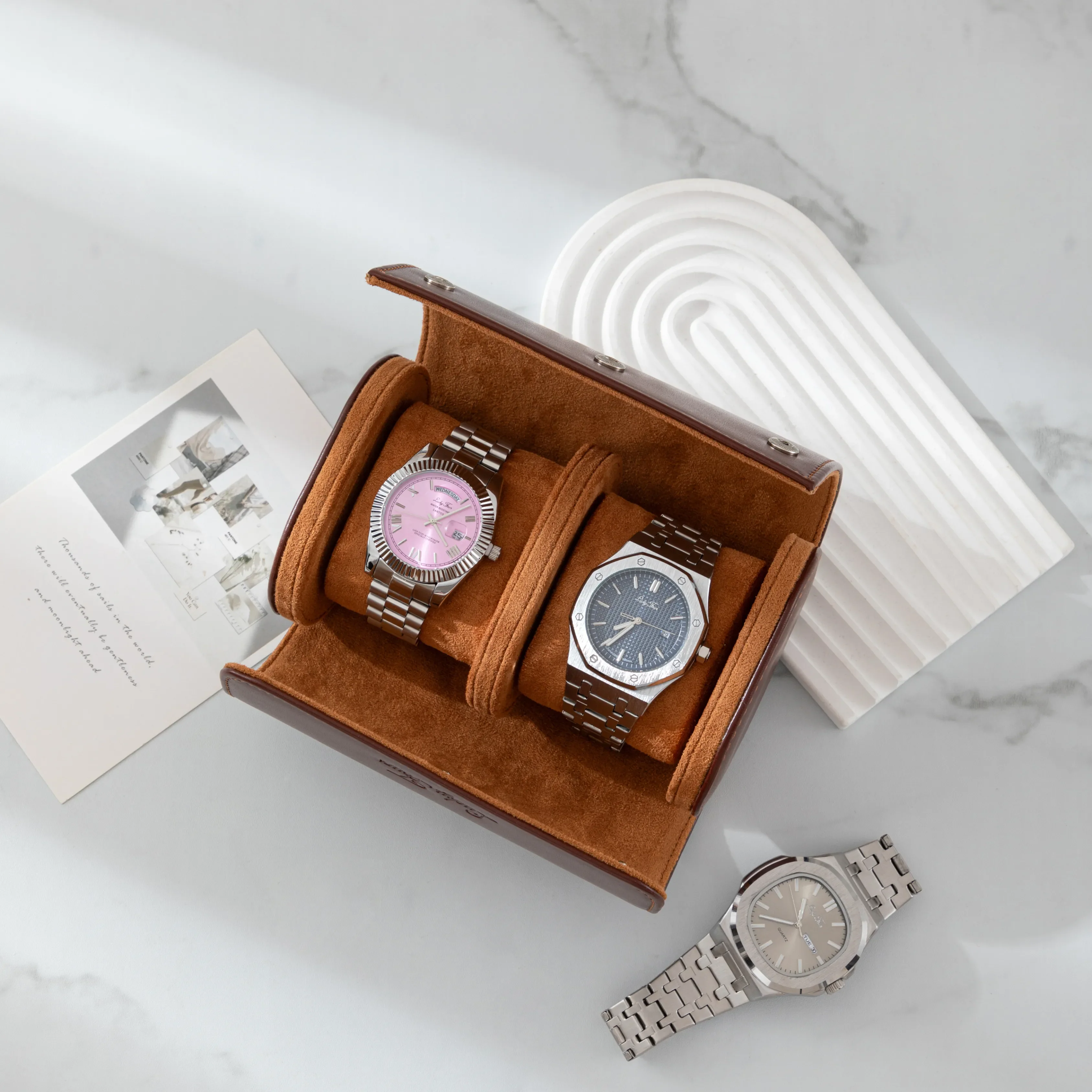 Premium Leather Watch Roll - Image 13