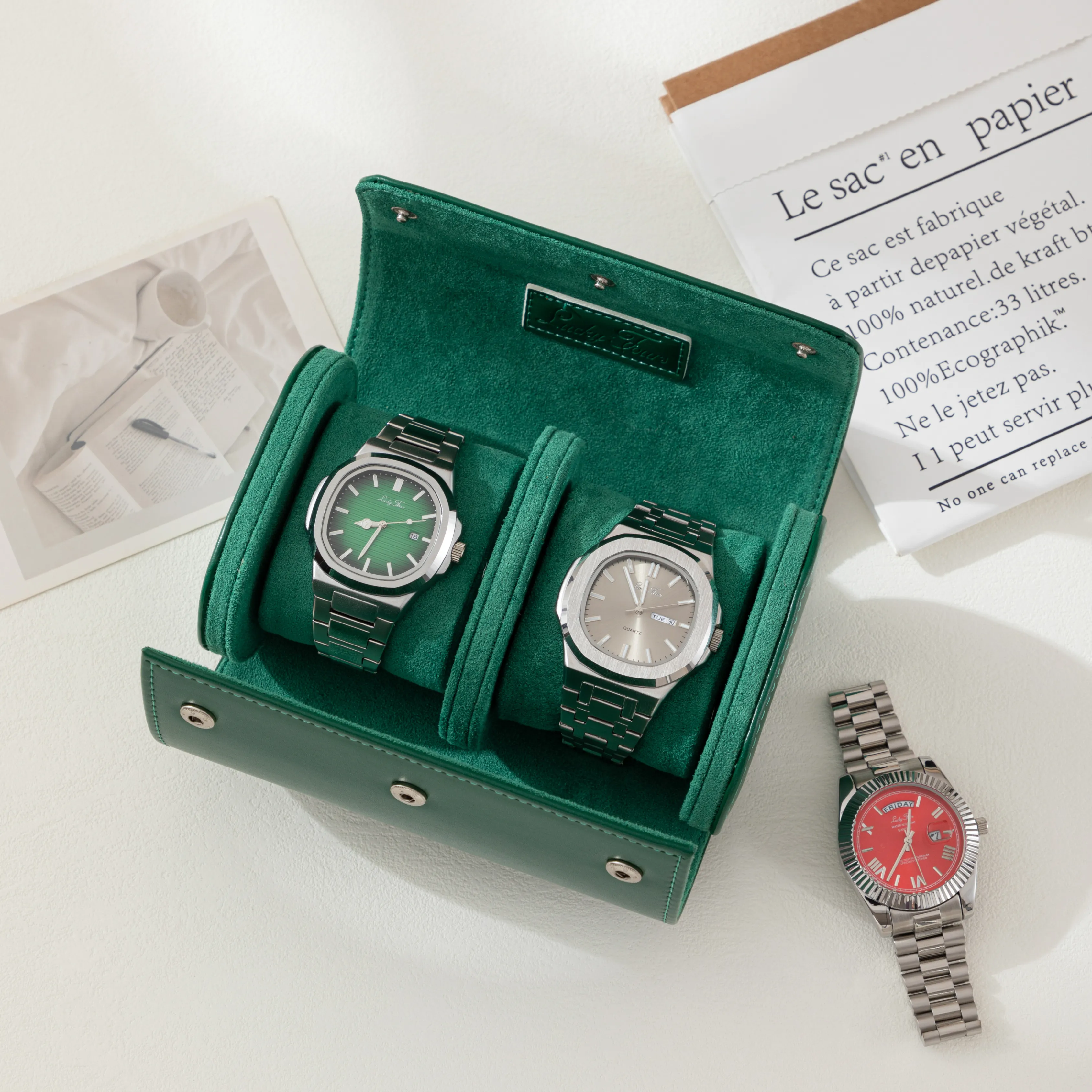 Premium Leather Watch Roll - Image 19