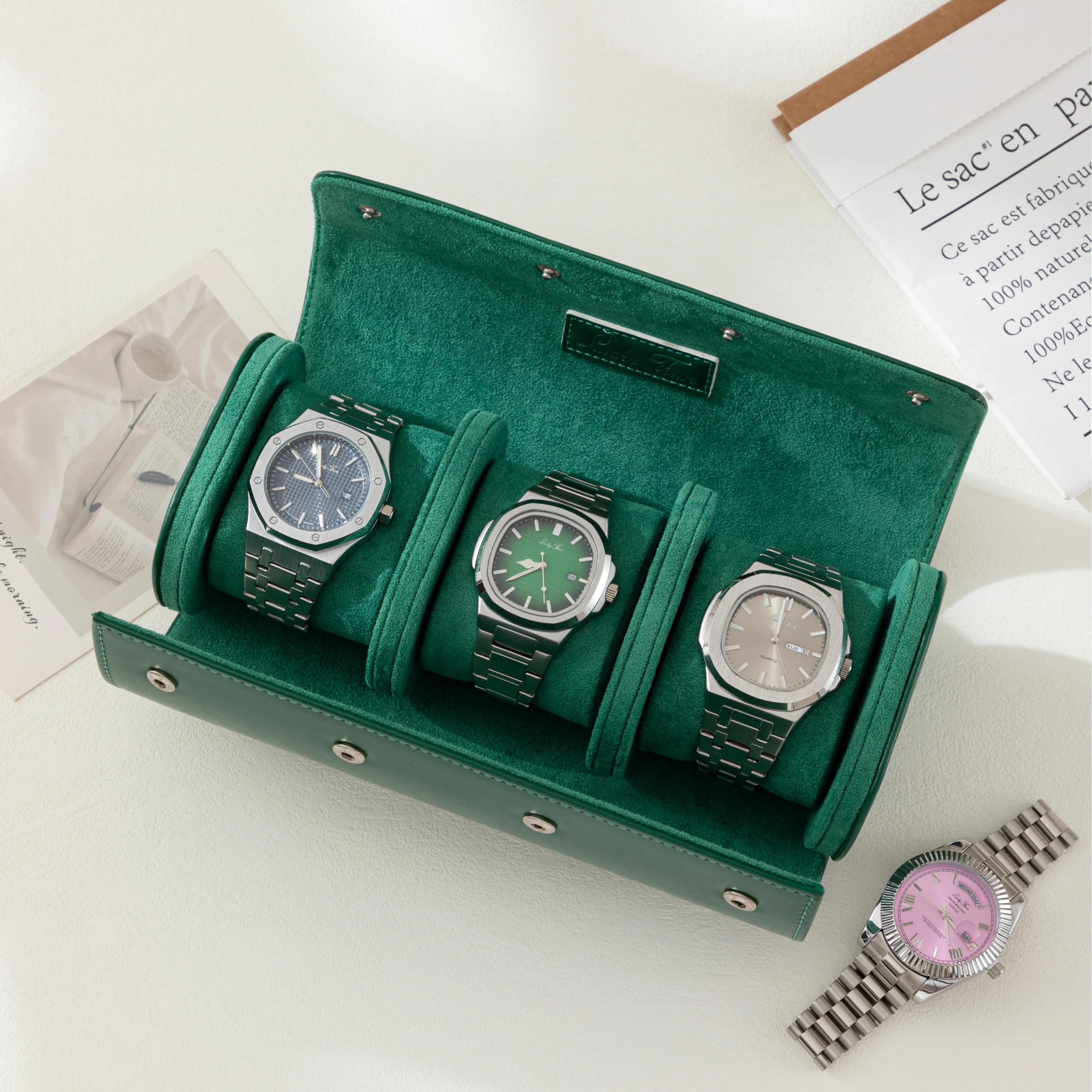 Premium Leather Watch Roll - Image 21