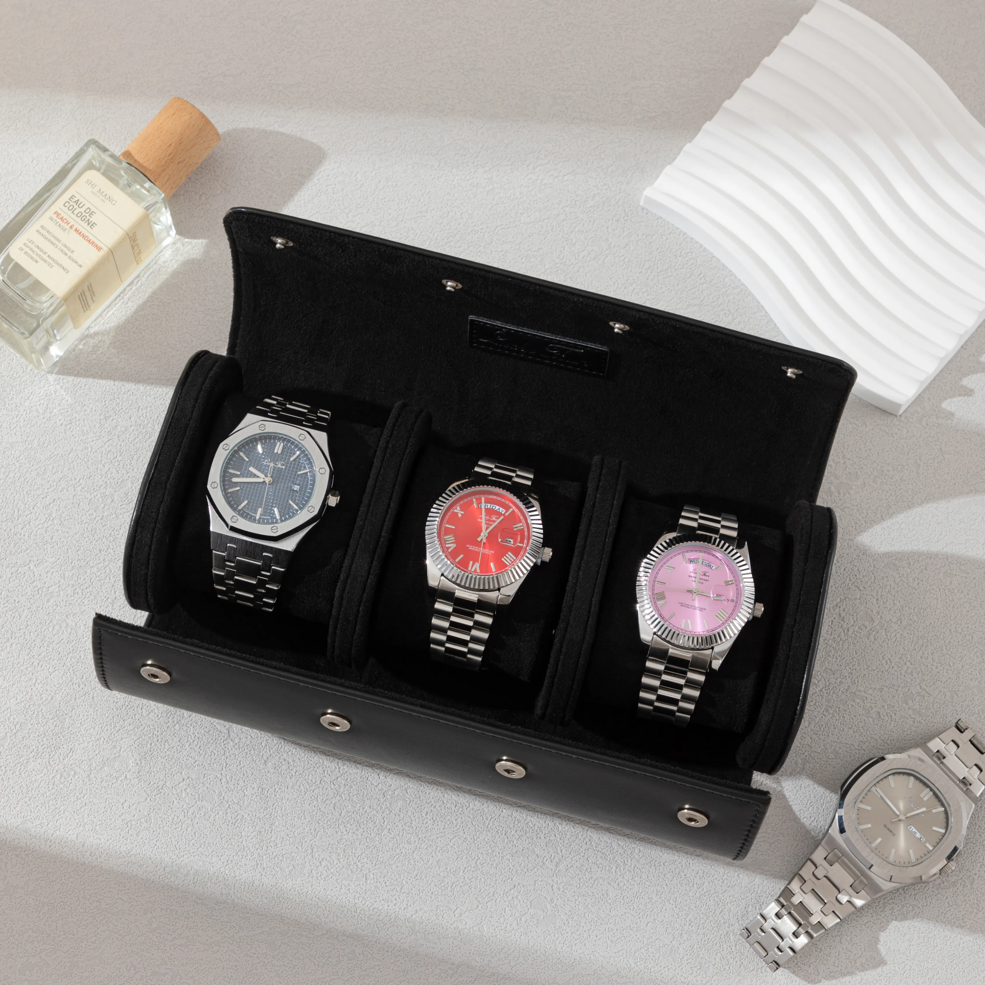 Premium Leather Watch Roll - Image 9
